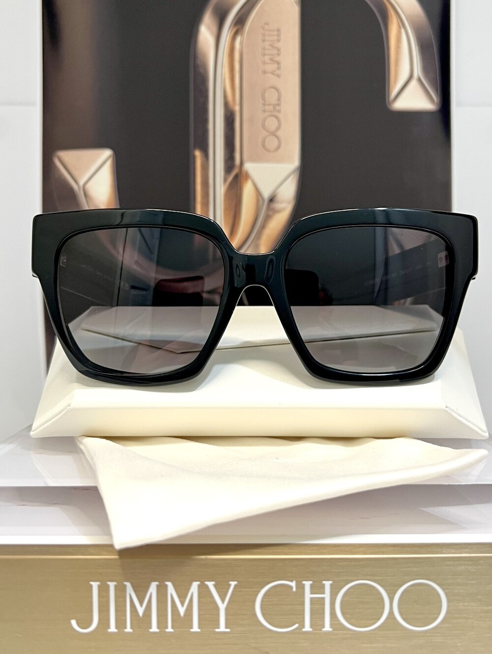 Jimmy Choo JC5047B 50008G Black Gradient Gray Square Luxury Sunglasses